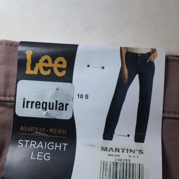 Lee Womens Mauve Relaxed Fit Straight Leg Jean Size 10S-Irregular - Picture 5 of 7